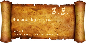 Besenczky Erina névjegykártya